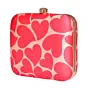 Women Valentine Red Hearts Printed Clutch