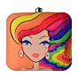 Woman Rainbow Printed Clutch