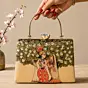 Woman Printed Radha Krishna Divine Art Clutch with Hand Embroidery