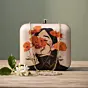Women Off White Based Flower Girl Printed Clutch