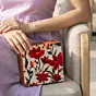 Women Red Flower Printed Suitcase Style