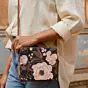 Women Black Based Floral Printed Customized Clutch