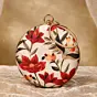 Women Red Floral Printed Round Clutch