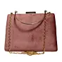 Women Salmon Pink Fabric Clutch