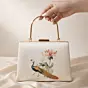 Women Peacock With Flower Printed Clutch