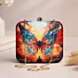 Women Multicoloured Butterfly Printed Clutch
