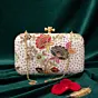 Women White Based Multicolored Threadwork And Sequins Embroidery Clutch