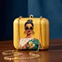 Women Yellow Based Classy Women Printed Clutch
