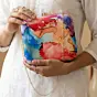 Women Rainbow Colored Printed Clutch