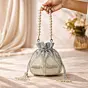 Woman Royal Silver Pearl Potli