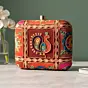 Woman Royal Red Heritage Peacock Embroidered Clutch