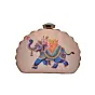 Women Elephant Printed D-shape Clutch