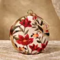Women Red Floral Printed Round Clutch