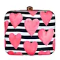 Woman Red Hearts Printed Clutch