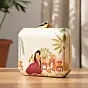 Woman Vintage Courtyard Printed Clutch