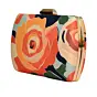 Women Pastel Rose Print Clutch