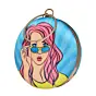 Woman Quirky Woman Round Printed Clutch