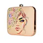 Half Women Portrait Printed Clutch