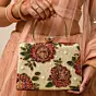 Women Vintage Rose Garden Embellished Clutch