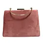 Women Salmon Pink Fabric Clutch