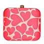 Women Valentine Red Hearts Printed Clutch