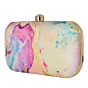 Woman Purple-Peach Resin Print Clutch