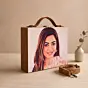 Women Portrait Caricature Personalised Suitcase Style Clutch Bag