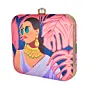 Women Purple Saree Women Printed Clutch