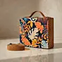 Women Multipattern Leaves Printed Suitcase Style