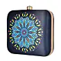 Woman Yellow-Blue Mandala Print Clutch