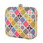 Woman Yellow Multipattern Mandala Clutch