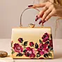 Women Gold Floral Embellished Luxury Clutch Bag