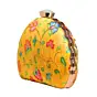 Woman Yellow Floral Moon Shape Clutch