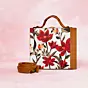 Women Red Flower Printed Suitcase Style