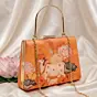 Women Divine Cow Lotus Hand Printed Clutch