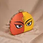 Women Multicolor Durga Printed D-Shape Clutch