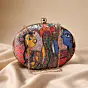 Women Madhubani Printed D-shape Clutch