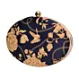 Women Golden Blue Nature Clutch