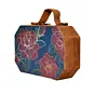 Woman Teal Blue Rose Printed Clutch