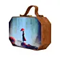 Woman Picturesque Girl With Umbrella Print Clutch