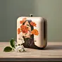 Women Off White Based Flower Girl Printed Clutch