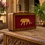 Women Elegance Golden Jaguar Embroidery clutch