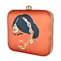 Black Hair Women Printed Clutch
