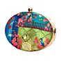 Woman Open Cage Print Clutch