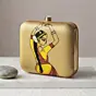 Woman Classical Dance Printed Clutch