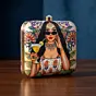 Women Glam Girl Printed Clutch