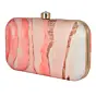 Women Glitter Coral Resin Print Clutch