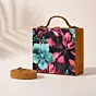 Women Pink-Blue Floral Suitcase Style