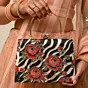 Woman Zebra Floral Luxury Statement Clutch