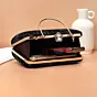 Woman Black Velvet Embroidery Clutch